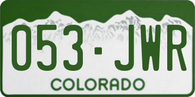 CO license plate 053JWR