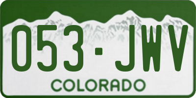 CO license plate 053JWV