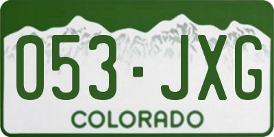 CO license plate 053JXG