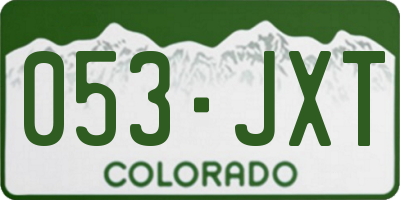 CO license plate 053JXT