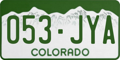 CO license plate 053JYA