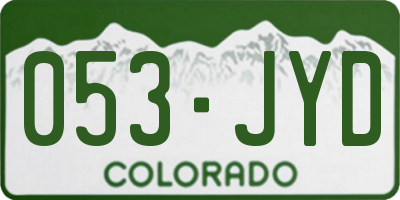 CO license plate 053JYD
