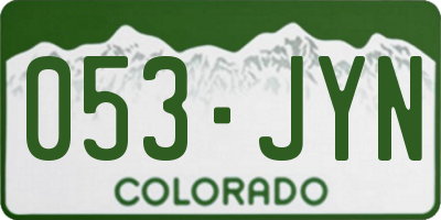 CO license plate 053JYN