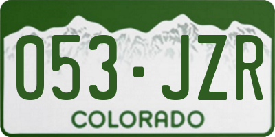 CO license plate 053JZR
