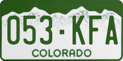 CO license plate 053KFA