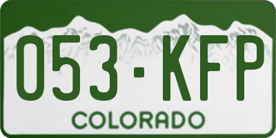 CO license plate 053KFP
