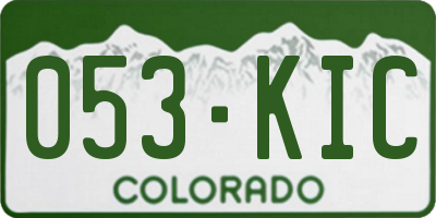 CO license plate 053KIC