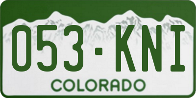 CO license plate 053KNI
