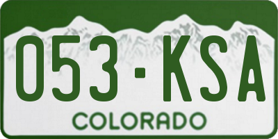 CO license plate 053KSA