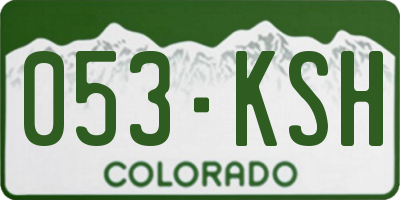 CO license plate 053KSH
