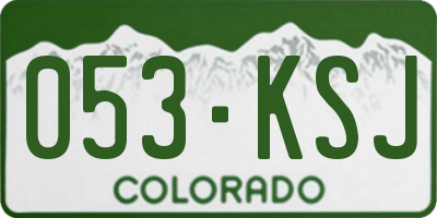 CO license plate 053KSJ