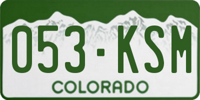 CO license plate 053KSM
