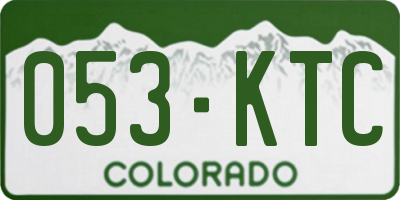 CO license plate 053KTC