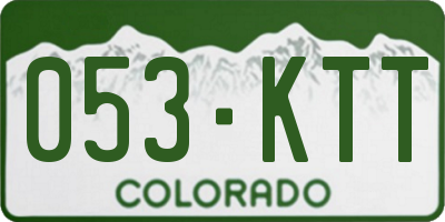CO license plate 053KTT