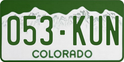 CO license plate 053KUN