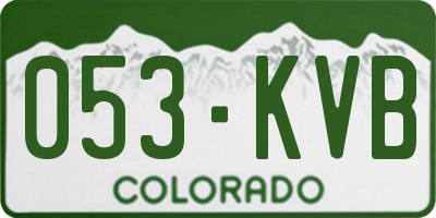CO license plate 053KVB