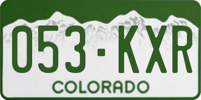 CO license plate 053KXR