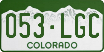 CO license plate 053LGC