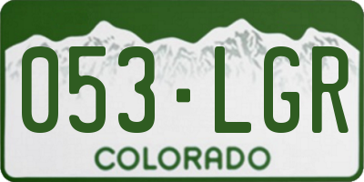 CO license plate 053LGR