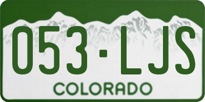 CO license plate 053LJS