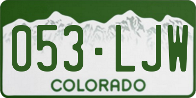 CO license plate 053LJW