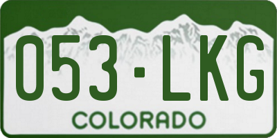 CO license plate 053LKG