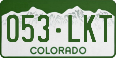 CO license plate 053LKT
