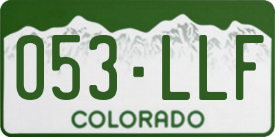 CO license plate 053LLF