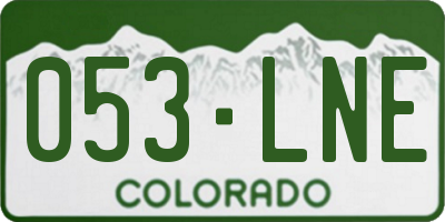 CO license plate 053LNE