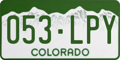 CO license plate 053LPY