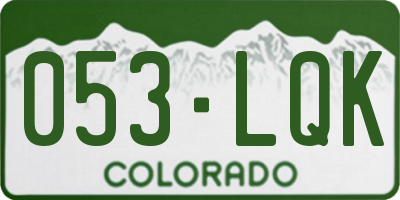 CO license plate 053LQK