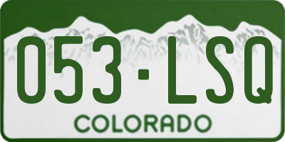 CO license plate 053LSQ