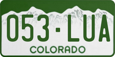 CO license plate 053LUA