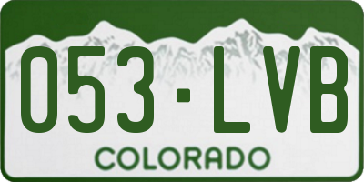 CO license plate 053LVB