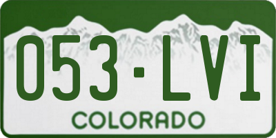 CO license plate 053LVI