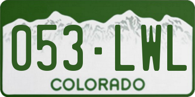CO license plate 053LWL