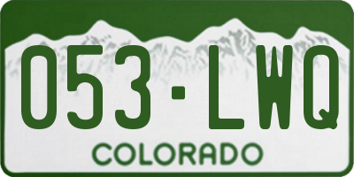 CO license plate 053LWQ