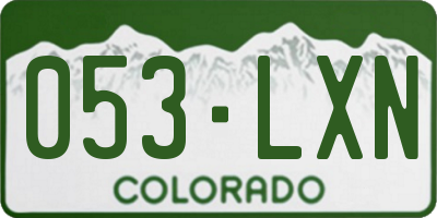 CO license plate 053LXN