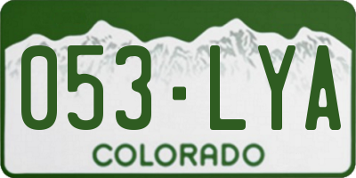 CO license plate 053LYA
