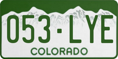 CO license plate 053LYE