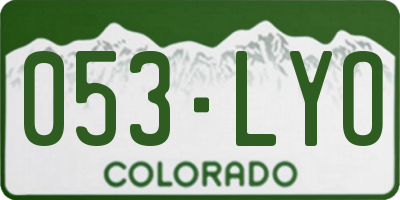CO license plate 053LYO