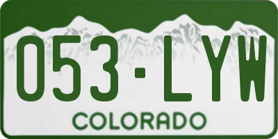 CO license plate 053LYW