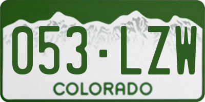 CO license plate 053LZW
