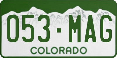 CO license plate 053MAG