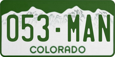 CO license plate 053MAN
