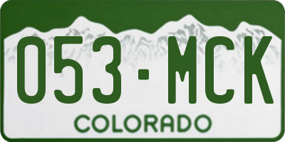 CO license plate 053MCK