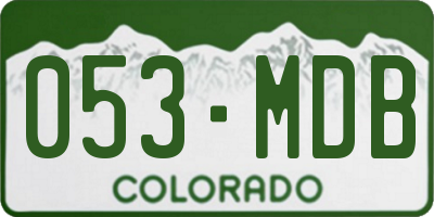 CO license plate 053MDB