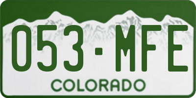 CO license plate 053MFE