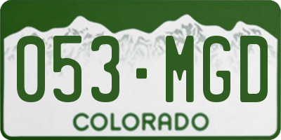 CO license plate 053MGD