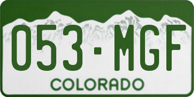 CO license plate 053MGF